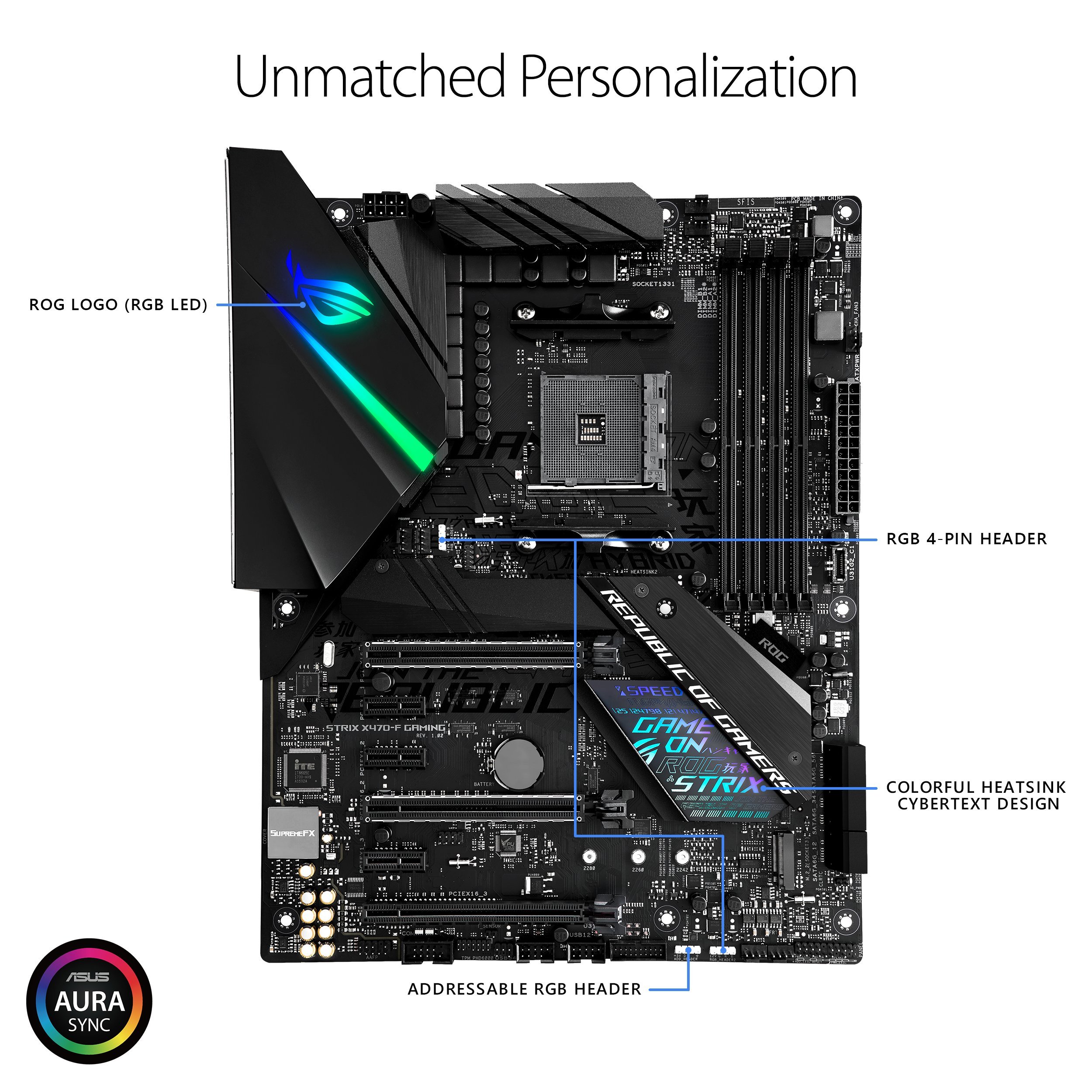 AMD ROG Strix X470-F Gaming Carte Mère ASUS AM4/USB3.1/M.2/ATX
