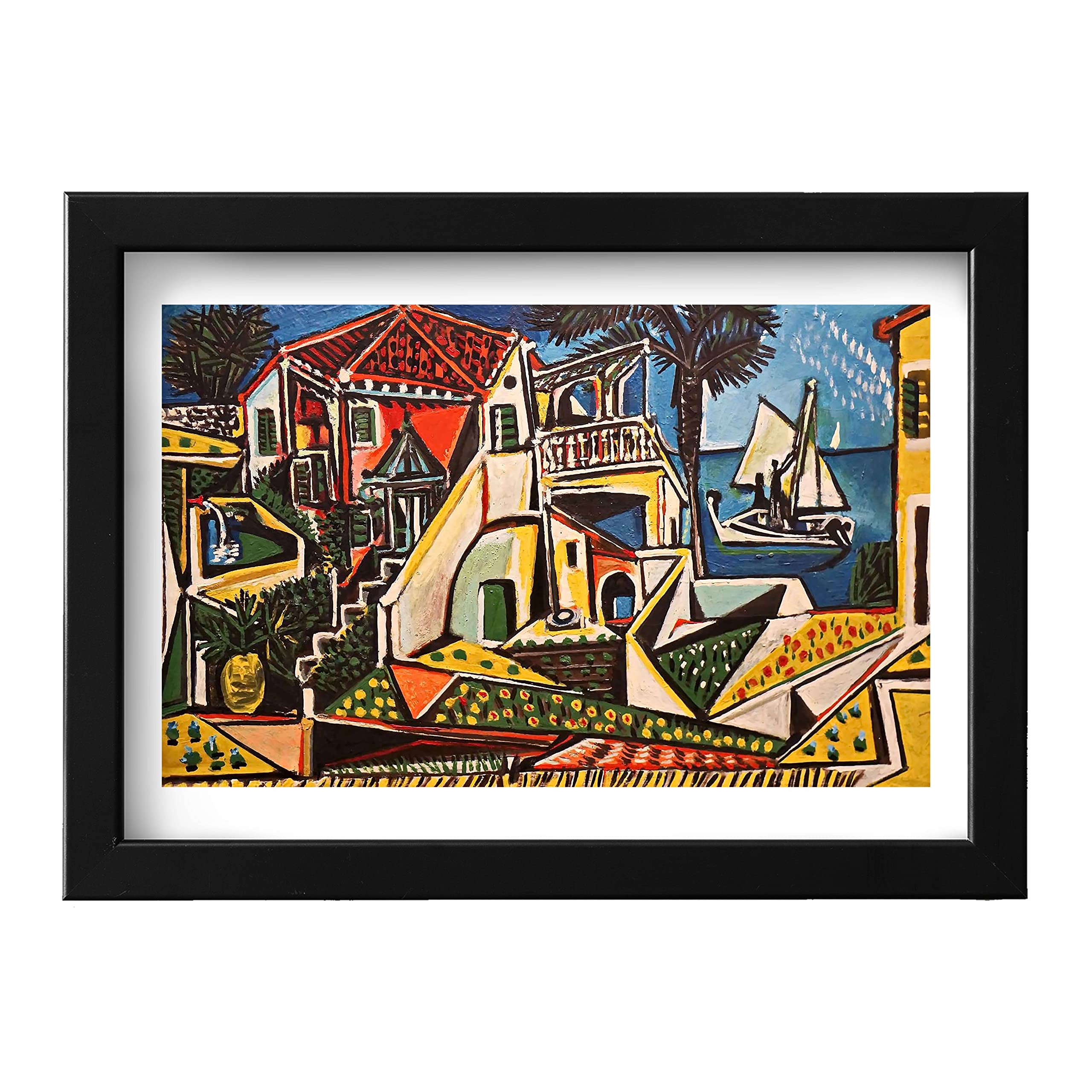 Impression Picasso Paysage méditerranéen taille moyenne papier mat d'art encadré