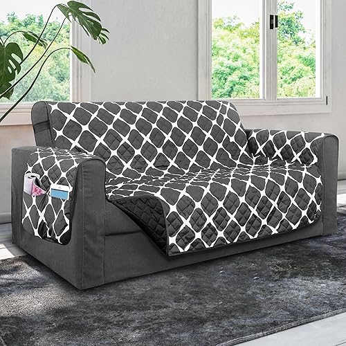 Miniatura 23 de Elegant Comfort Bloomingdale - Protectores acolchados para muebles, fundas reversibles de diseño sólido e impreso con correas elásticas y bolsillos