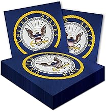 Havercamp U.S. Navy Luncheon Napkins (48 pcs.)! 48 US Navy Large Napkins, Officially Licensed