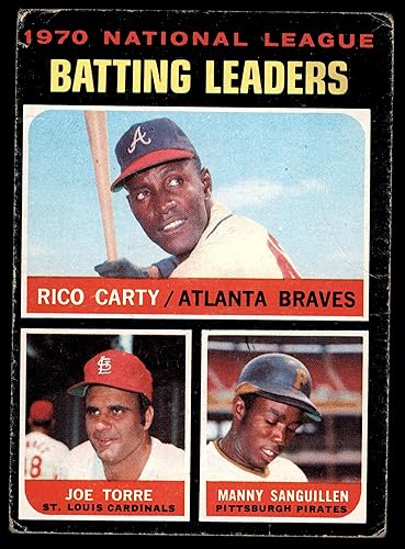 1971 Topps # 62 NL Batting Leaders Rico CartyManny SanguillenJoe Torre BravesCardinalsPirates (Baseball Card) FAIR BravesCardinalsPirates