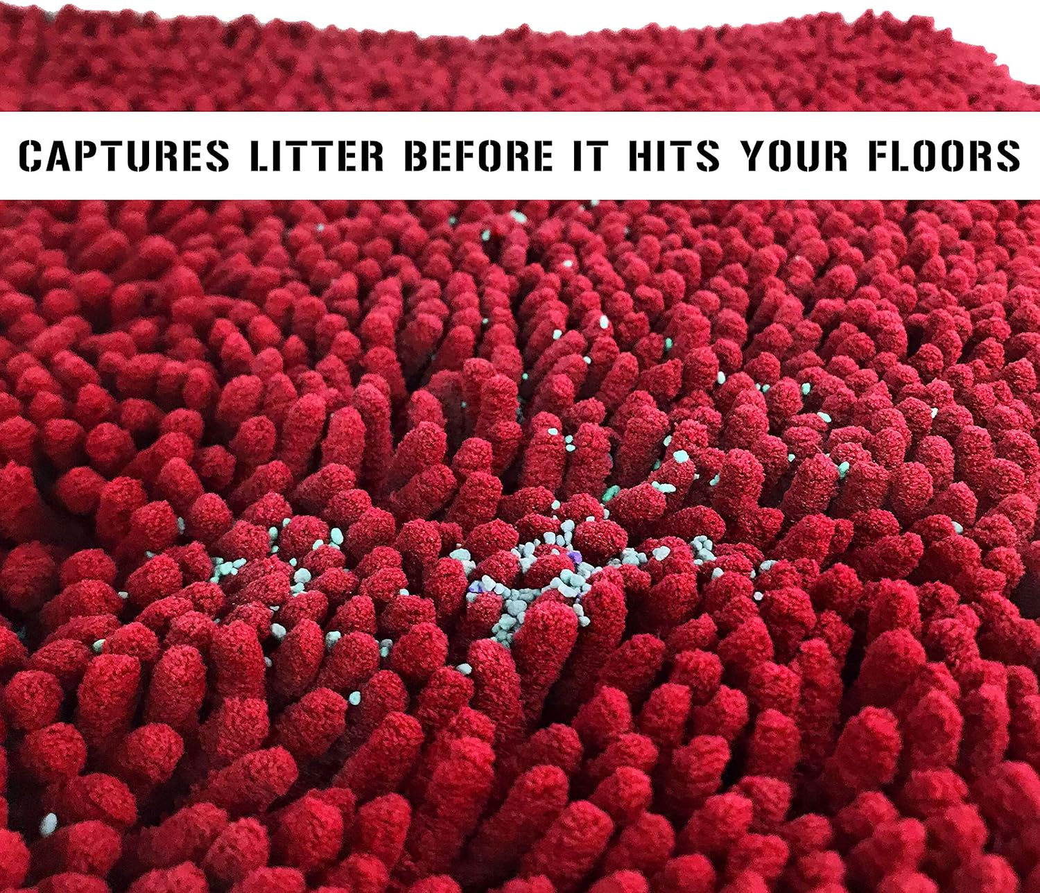 Enthusiast Gear Cat Litter Mat for Kitty Litter Box | Washable Easy Clean Rug with Scatter Control - Traps Litter - Soft on Paws