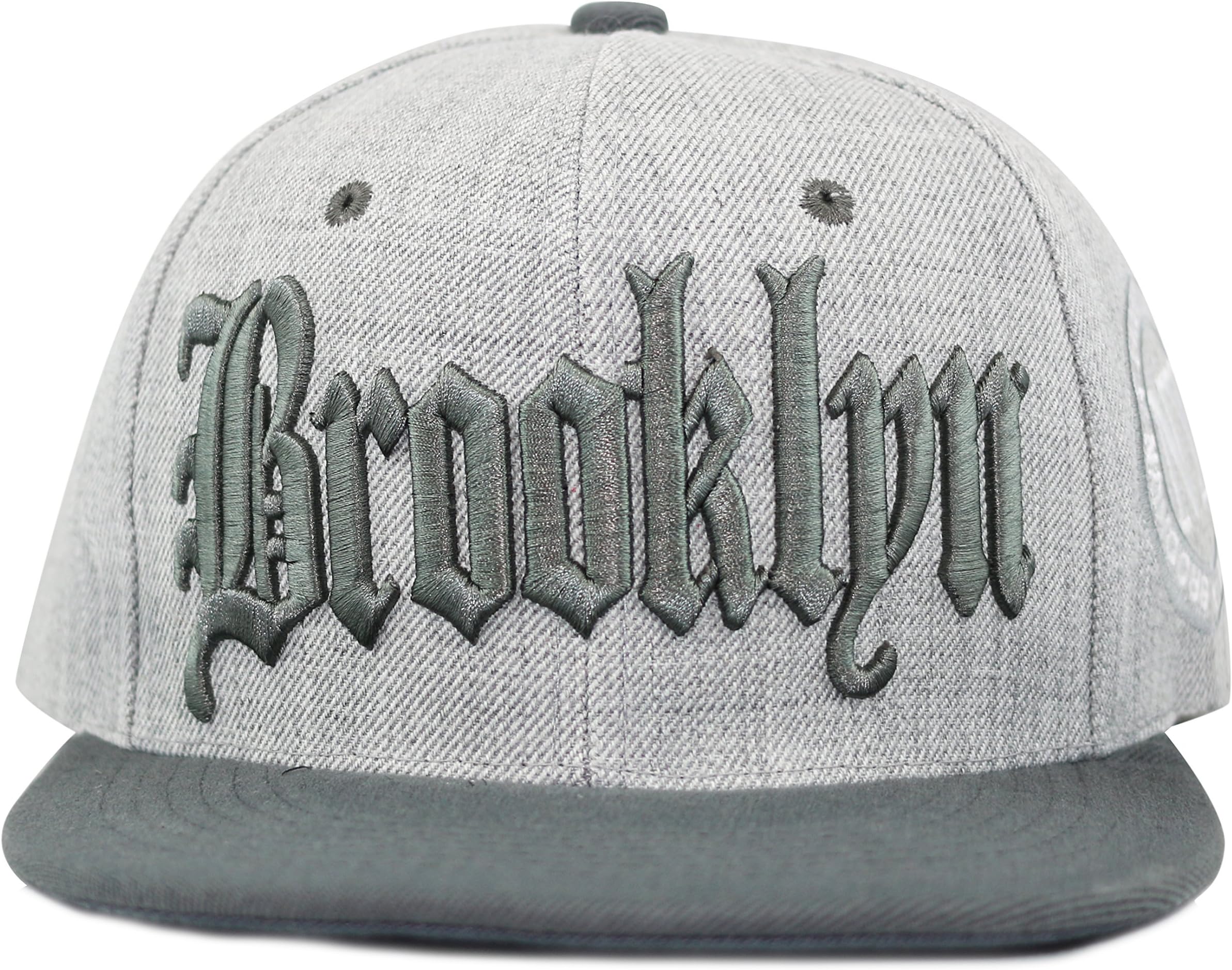 The Hat Depot1300DHGbkn Designed Heather Grey Brooklyn Snapback Cap (D.Grey)