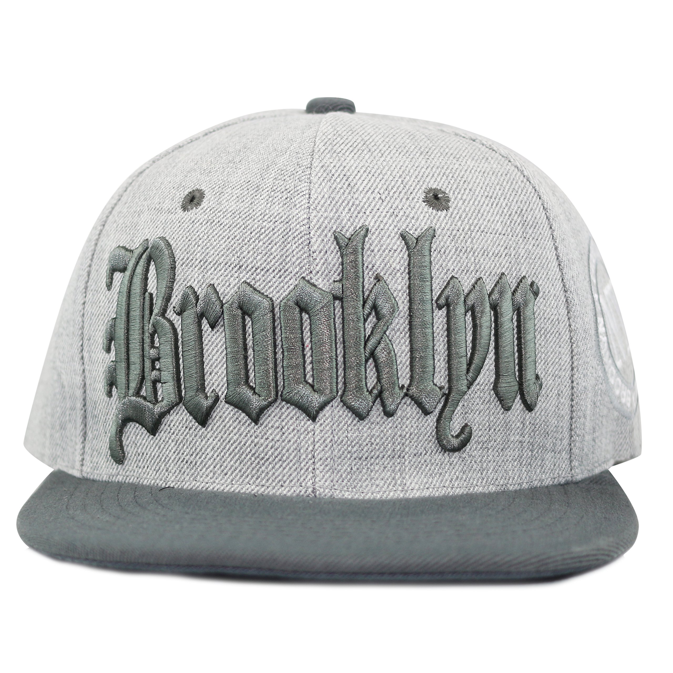 The Hat Depot1300DHGbkn Designed Heather Grey Brooklyn Snapback Cap (D.Grey)