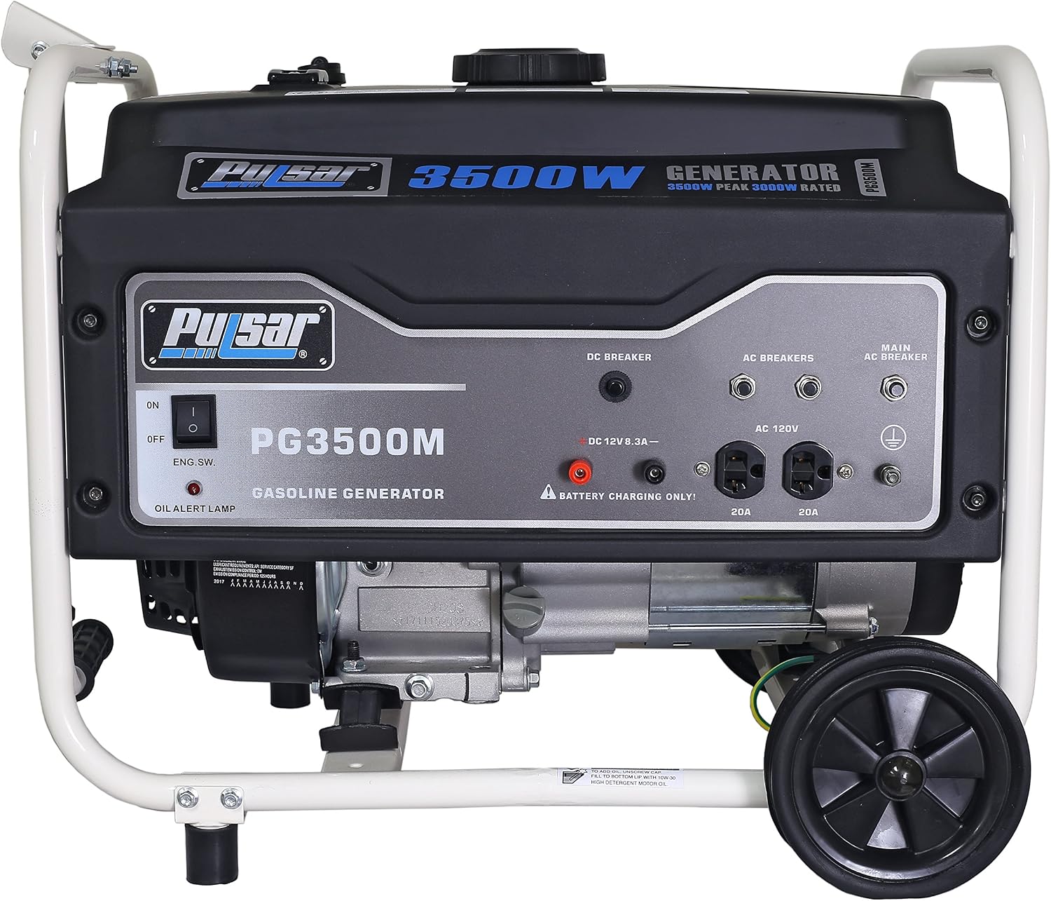 Front view of Pulsar PG3500M Generator control panel