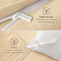 Vista 69 de Bedsure - Juego de ropa de cama de 3 piezas, prelavado, extrasuave, con 1 funda de edredón de 104 x 90 pulgadas con cremallera y 2 fundas
