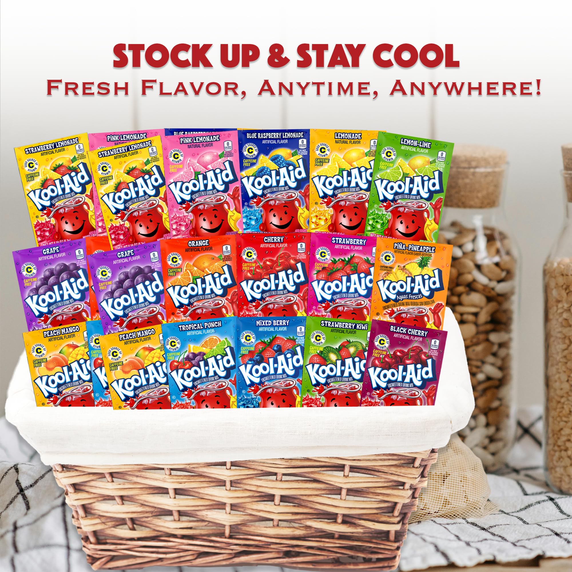 Kool-Aid フレーバーパウダー 14袋×7セット Amazon.com : Kool Aid Packets Supreme Variety Pack 22 Assorted