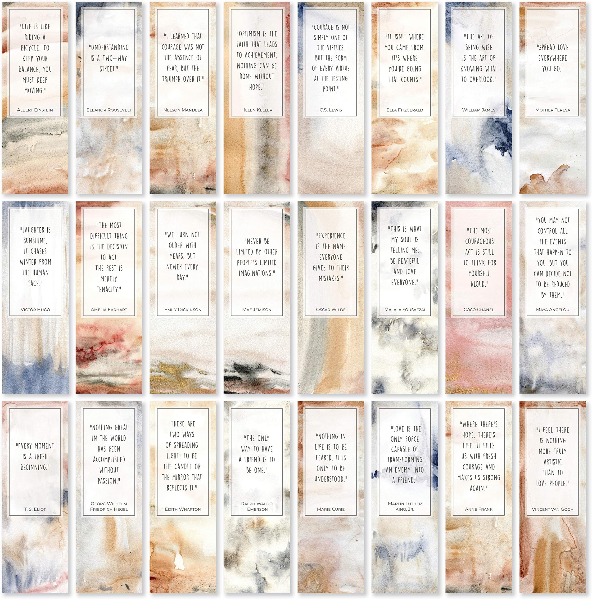 Abstract Bookmarks with Inspirational Quotes - Pack of 48