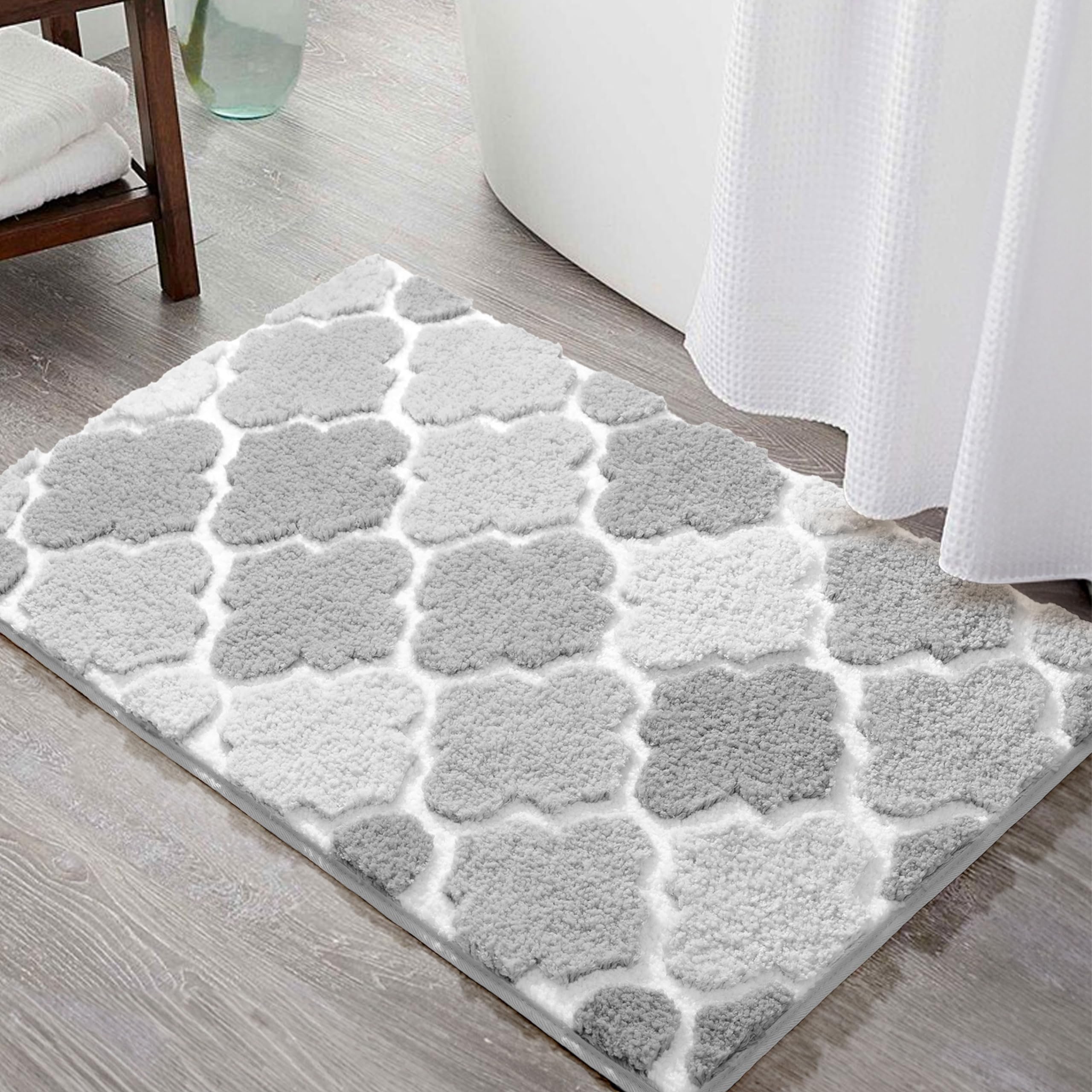 DEXDE Bathroom Rugs 24x36 Non-Slip, Machine Washable Bath Rugs Plush Shaggy Extra Soft and Absorbent Microfiber Bath Mat, Carpet for Bathroom Floor