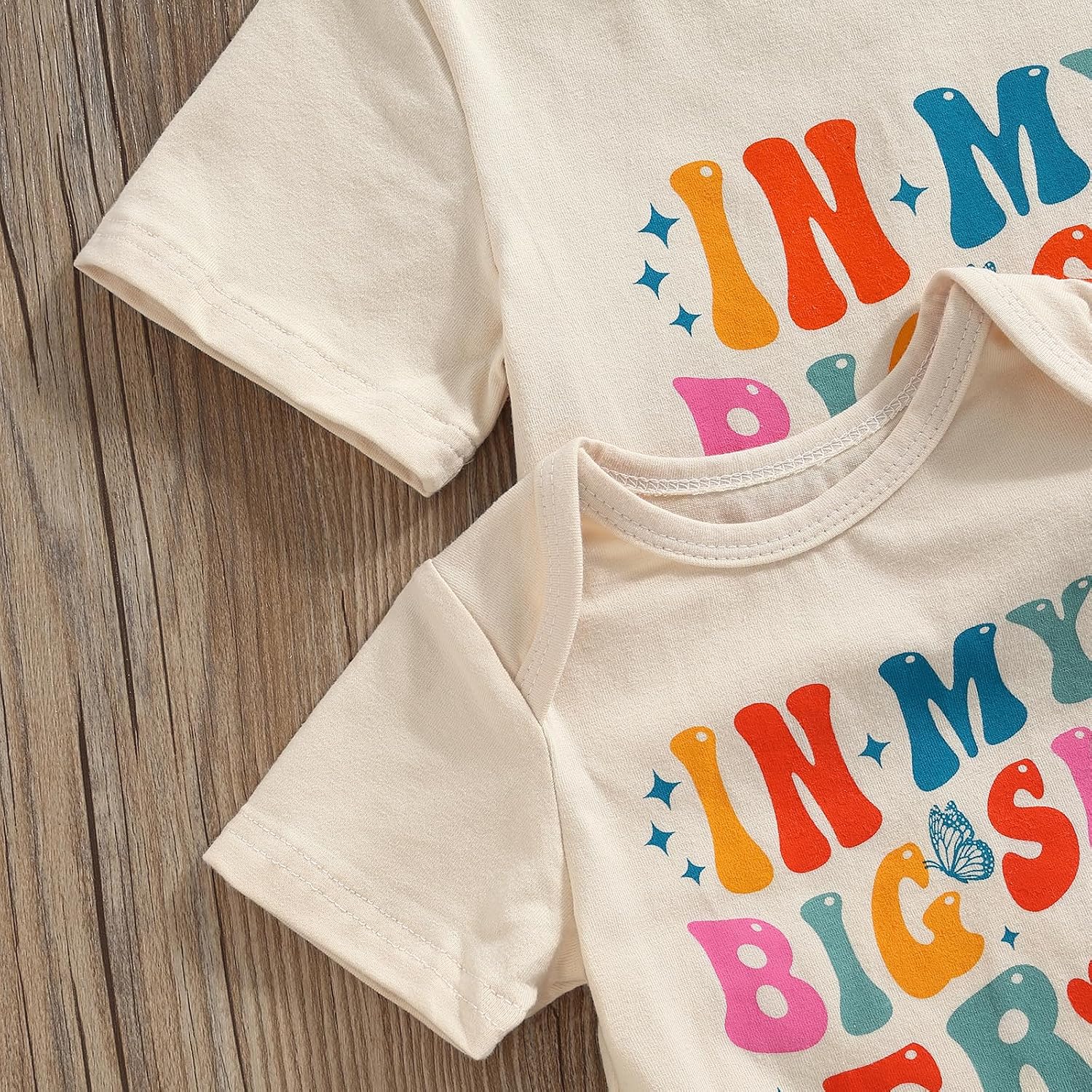 ZAXARRA Big Sister Little Sister Matching Outfits Toddler Kids T-Shirt Newborn Baby Girl Romper Cute Top Clothes 2PCS