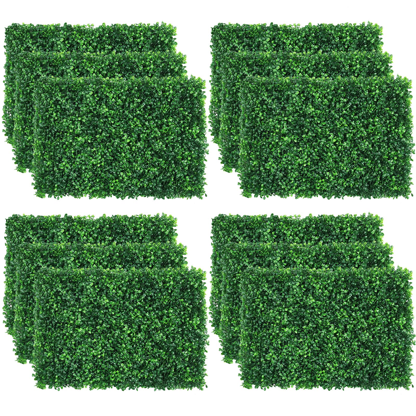 12 Pcs Grass Wall Panels 24"x 16" Grass Backdrop Hedge Boxwood Panels Garden Fence Backyard (Style H)