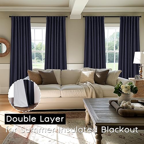 Miniatura 129 de PANELSBURG Cortina de techo para cortinas de 102 pulgadas de largo, cortina de piso a techo, cortinas opacas plisadas para dormitorio, sala