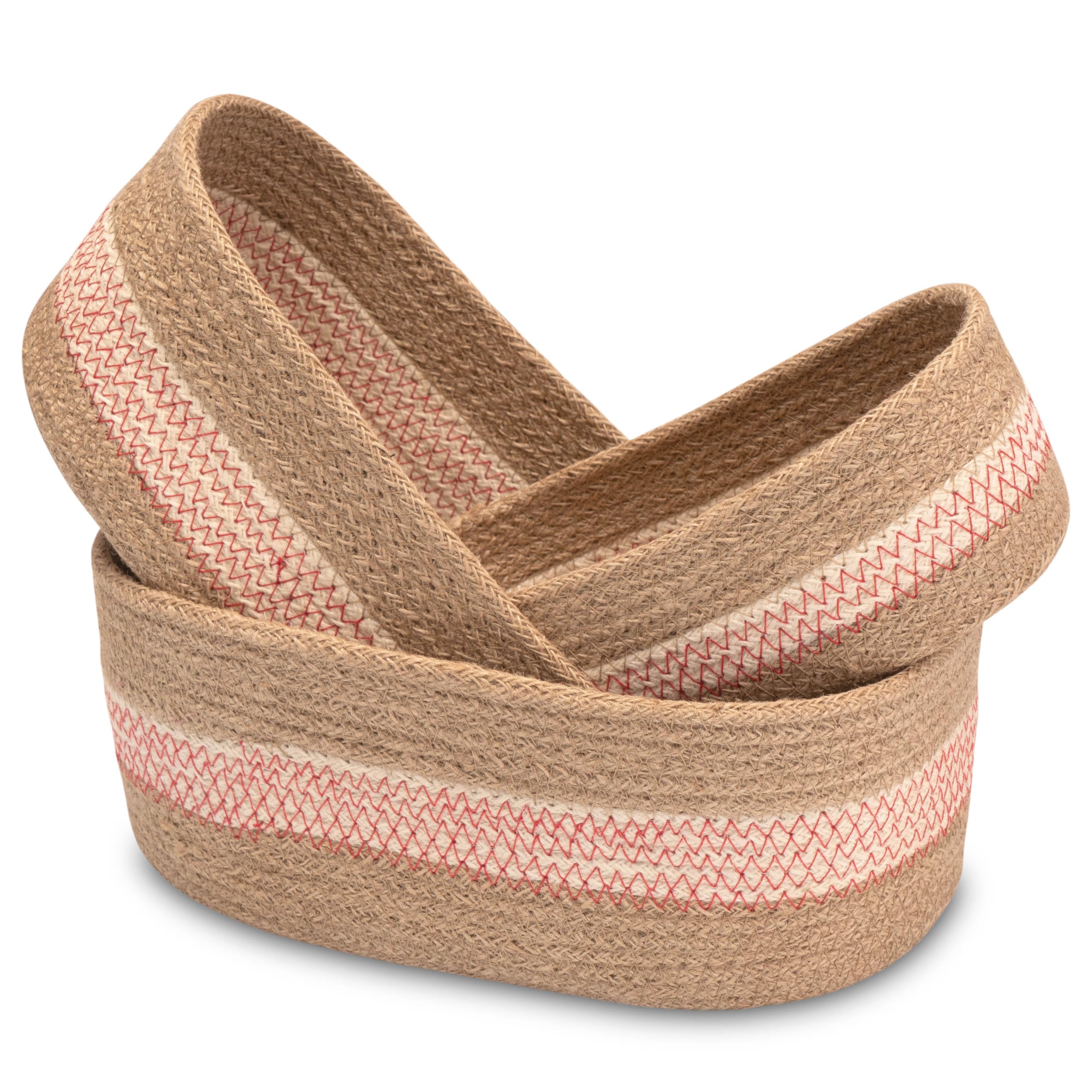 Panier ovale en jute tressé haut de gamme Decorasian lot de rangement de soin