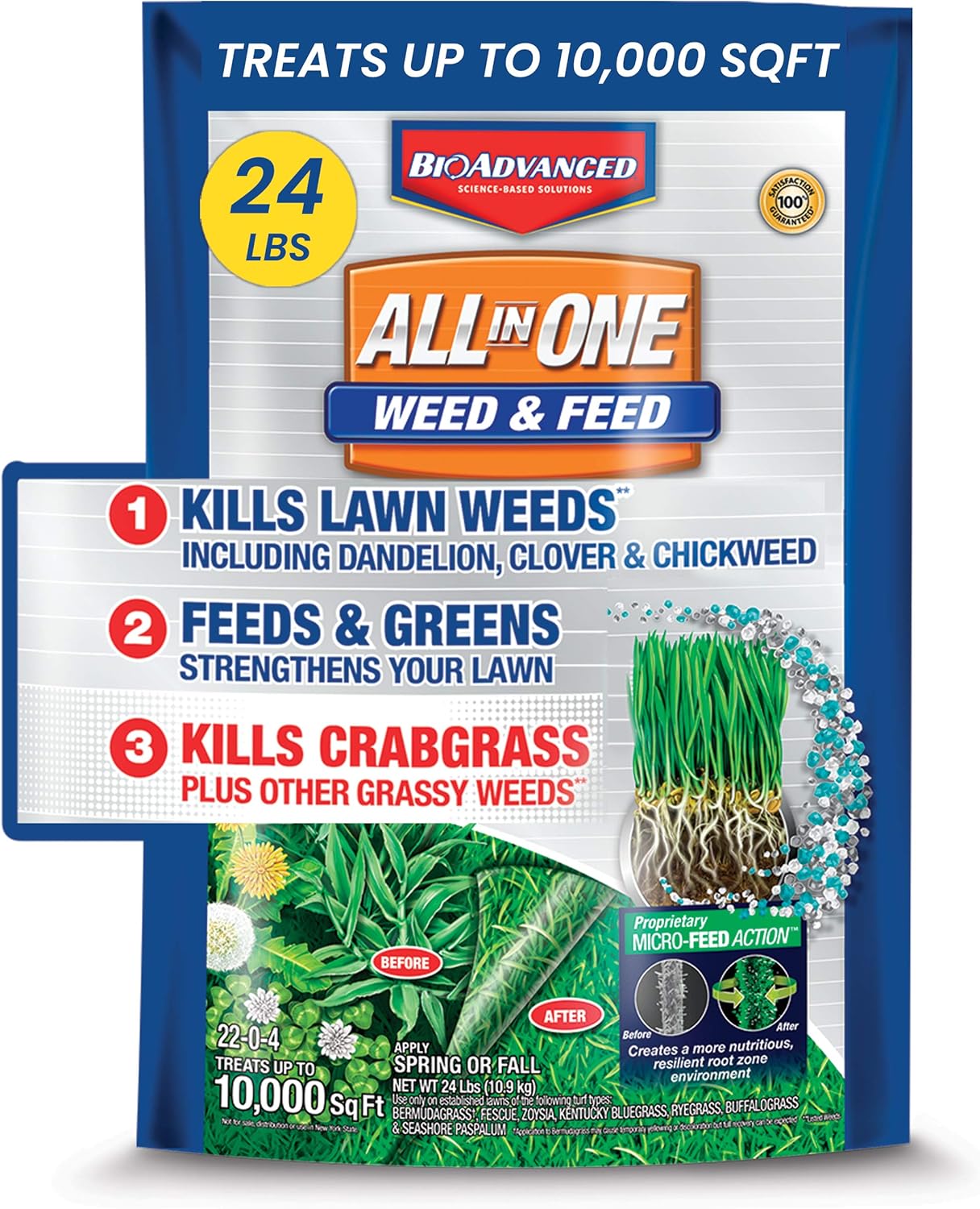 Buy BioAdvanced 100532514 Weed & Feed Crabgrass Killer ScienceBased