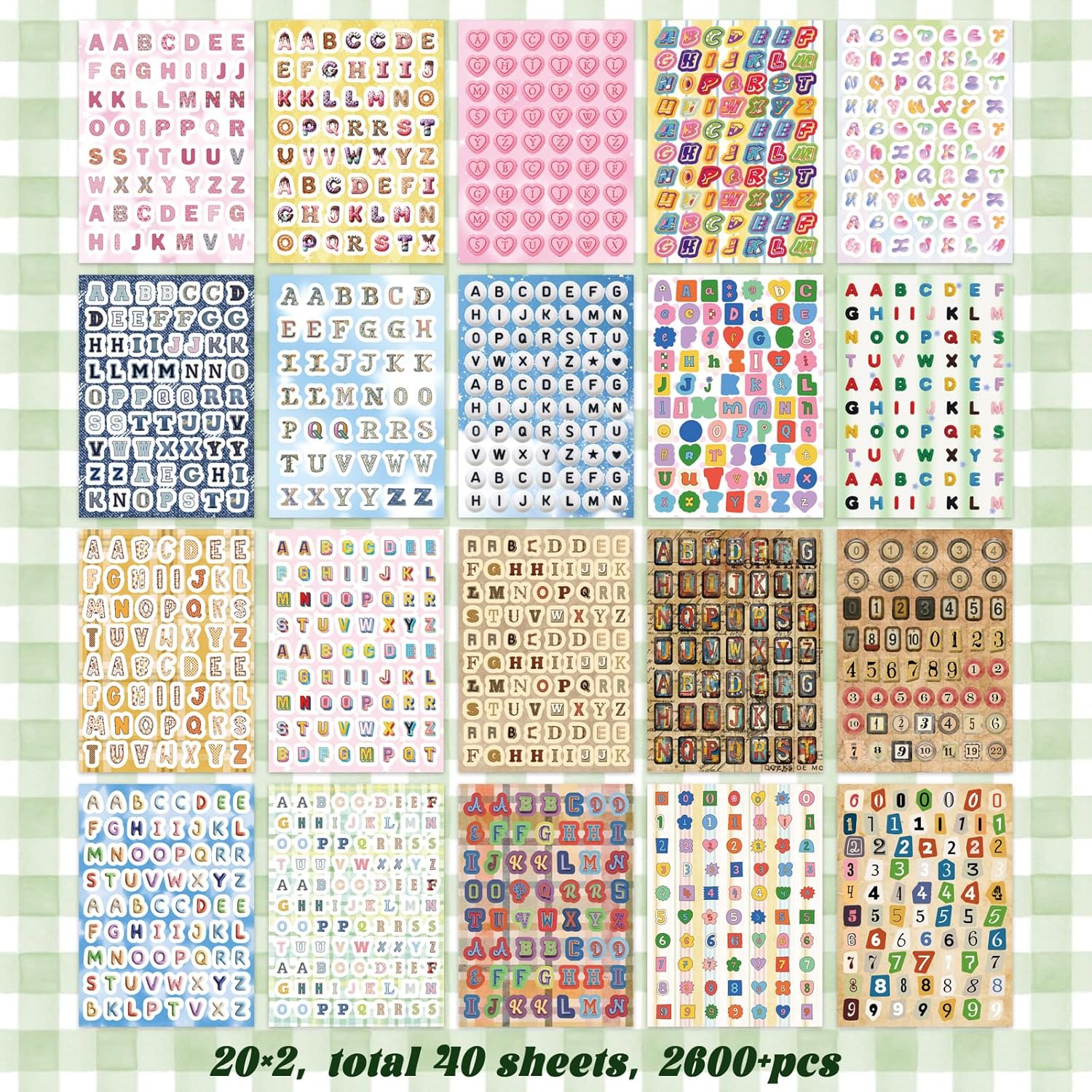 2600Pcs Magazine Letter Stickers Book for Scrapbook Album, Vintage Ransom Alphabet Stickers for Journaling, Scrapbook Supplies and Book Decor with 40 Sheets Pre-Cut Viny
