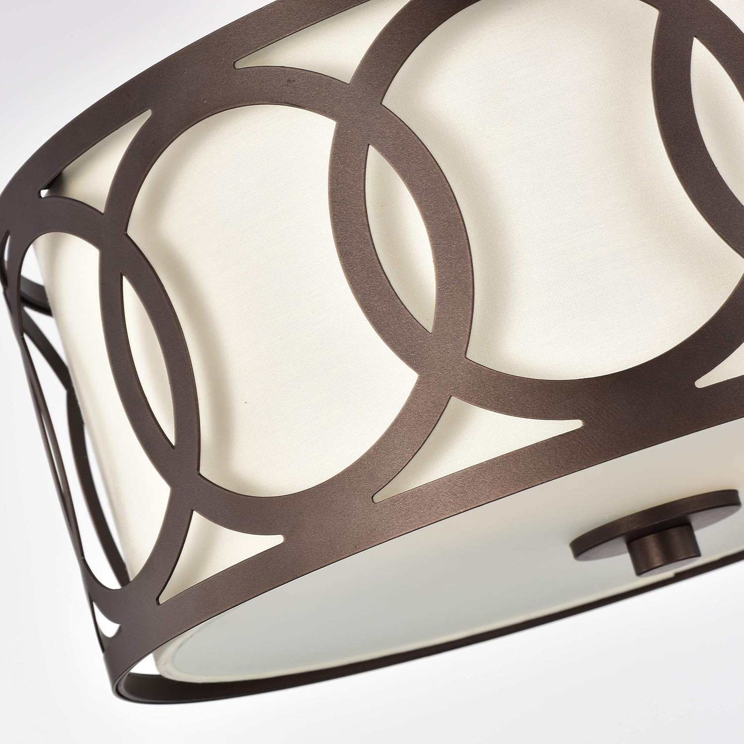 Chloe Lighting Bronx Transitional 2 Light Oil Rubbed Bronze Semi-Flush Ceiling Fixture 13" Wide
