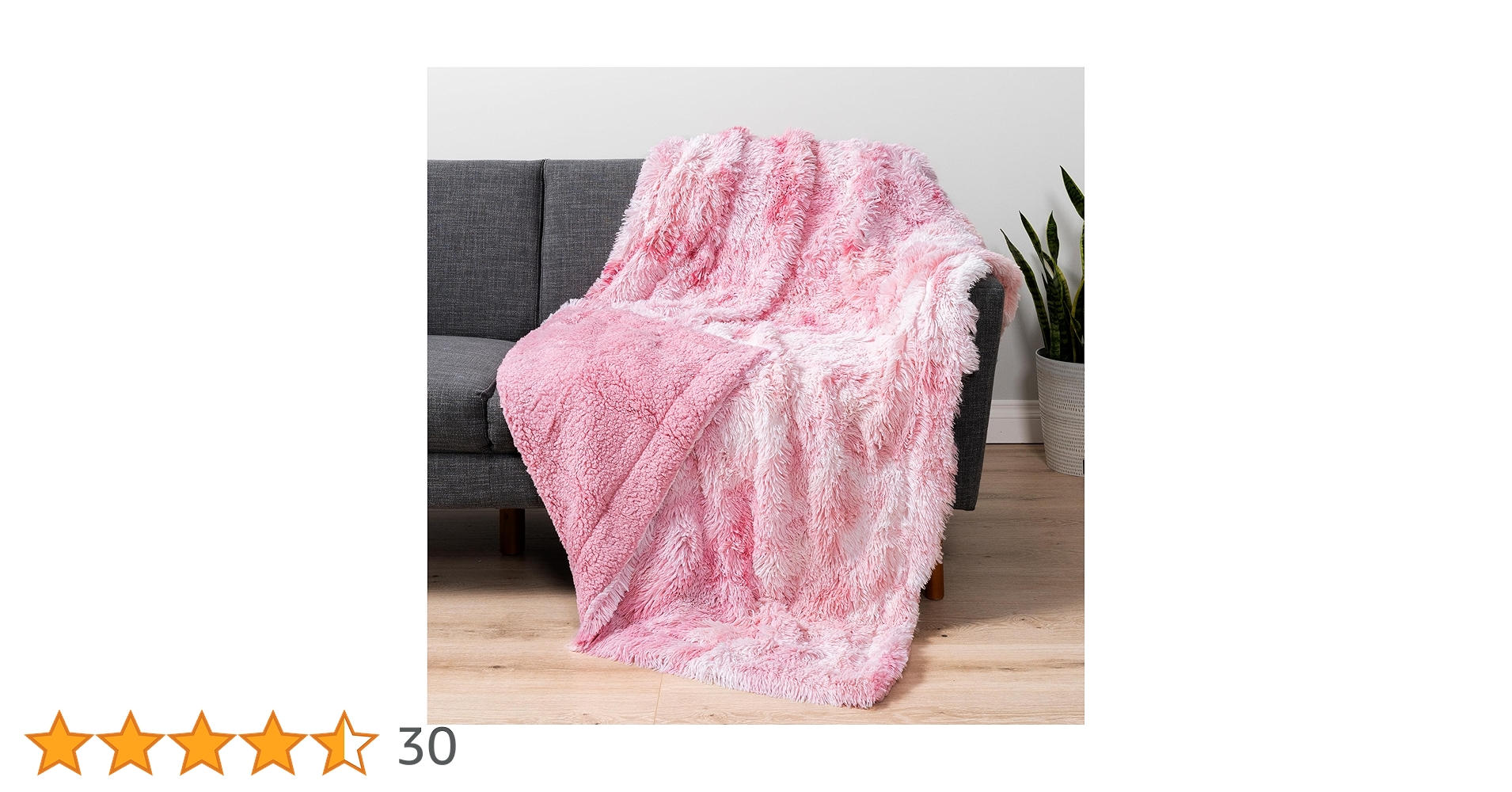 Amazon｜PAVILIA ピンク ふわふわスローブランケット カウチ用