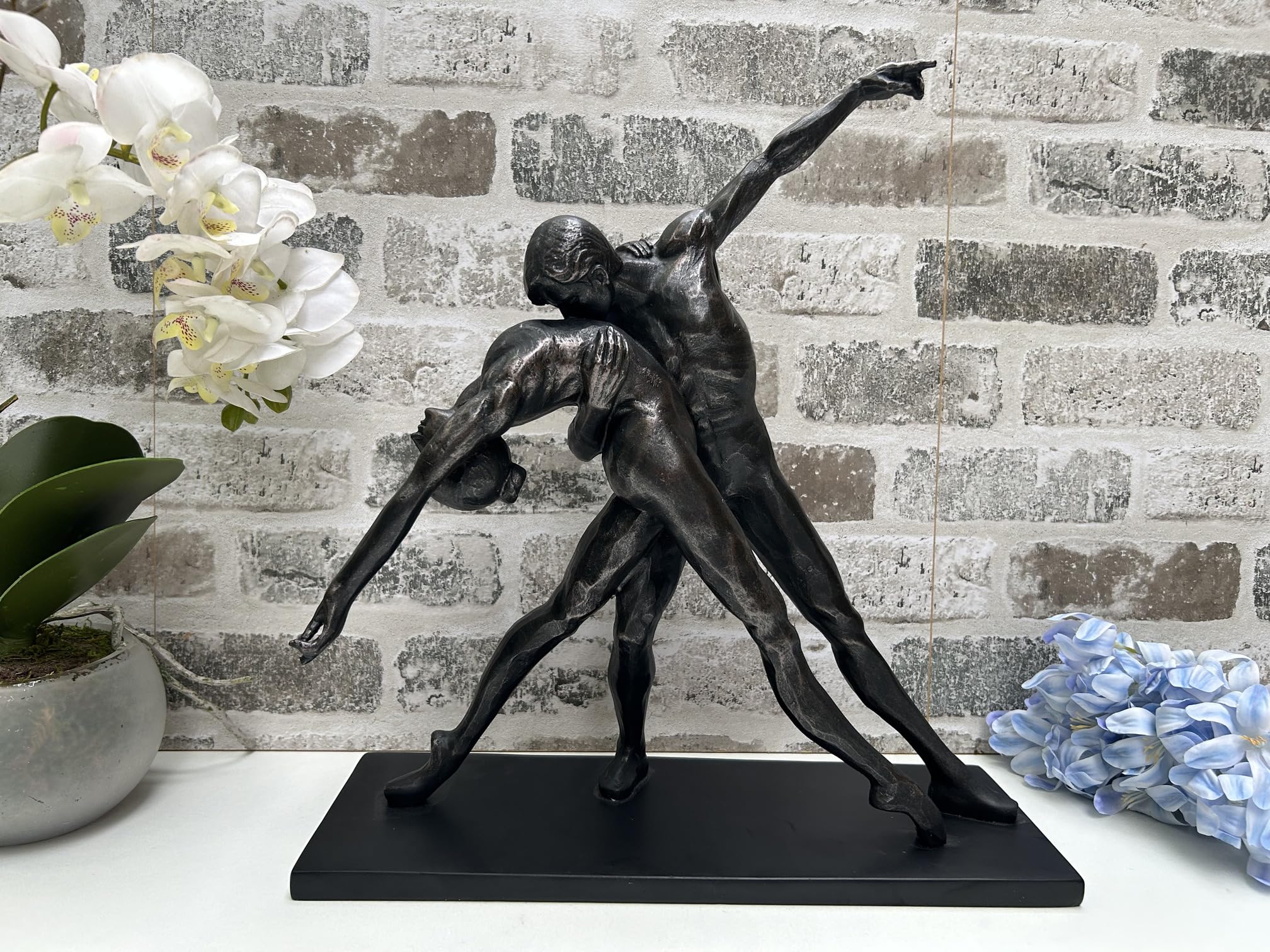 Maisonica Black 37Cm Dancing Couple Lovers Figurine Ornament Statue In