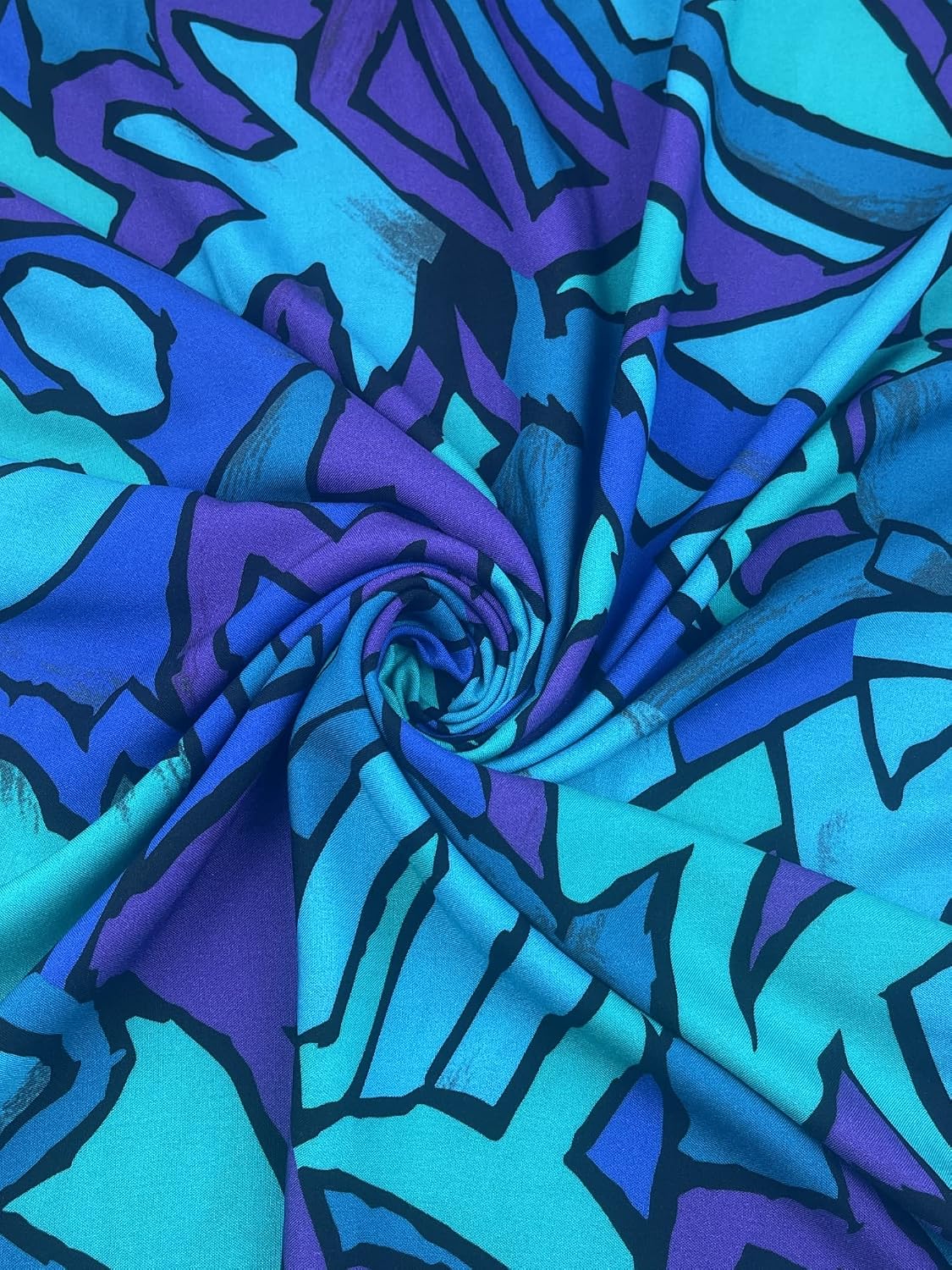 Minerva Exclusive Arcane Art Viscose Challis Fabric Ocean - per Yard