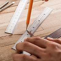 Vista 4 de Mr. Pen - Regla de maquinista, paquete de 3, métrica, precisión, acero inoxidable, 6 pulgadas