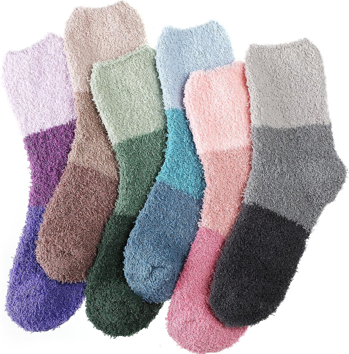 Geyoga 6 Pairs Womens Fuzzy Socks Winter Cozy Fluffy Soft Sleeping Socks Valentine's Day Gifts for Women - Image 8