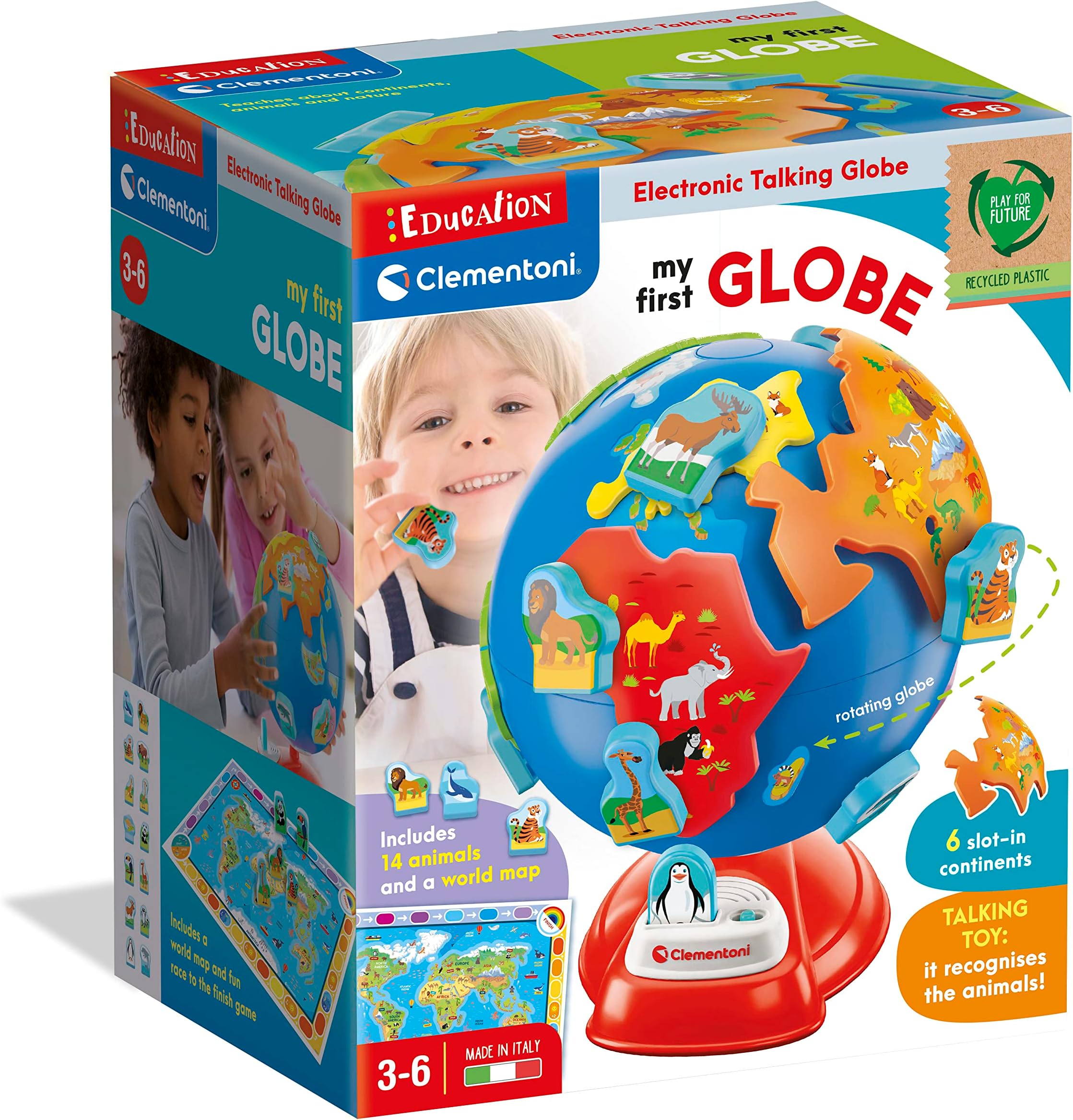 61366 First Interactive Digital Globe for Curious Kids: Educational Learning Toy with Sounds & Quizzes (36+ Months), Multicoloured