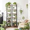 VASAGLE Shelf, Bookcase, Standing Shelf, DVD Shelf, 6 levels, office Shelf, outdoor Shelves, for office, Living Room, Bedroom, kitchen, 30 x 40 x 187.5 cm, Vintage Brown-Black LLS101B01