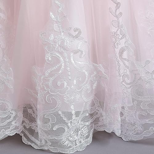 Miniatura 6 de NNJXD - Vestido largo lila de tul para niñas, de princesa, para desfiles, fiestas y graduaciones