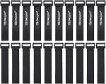 Wisdompro Hook and Loop Straps, 50 Pack 8 Inches Self-gripping Reusable Cable Ties, Durable Wire Cord Organization Ties for Home, Office and Data Centers - 5 Colors