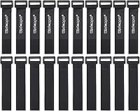 Vista 11 de Wisdompro - Paquete de 4 correas de gancho y bucle de 2 x 37 pulgadas, correas de sujeción reutilizables para cables, reutilizables, duraderas