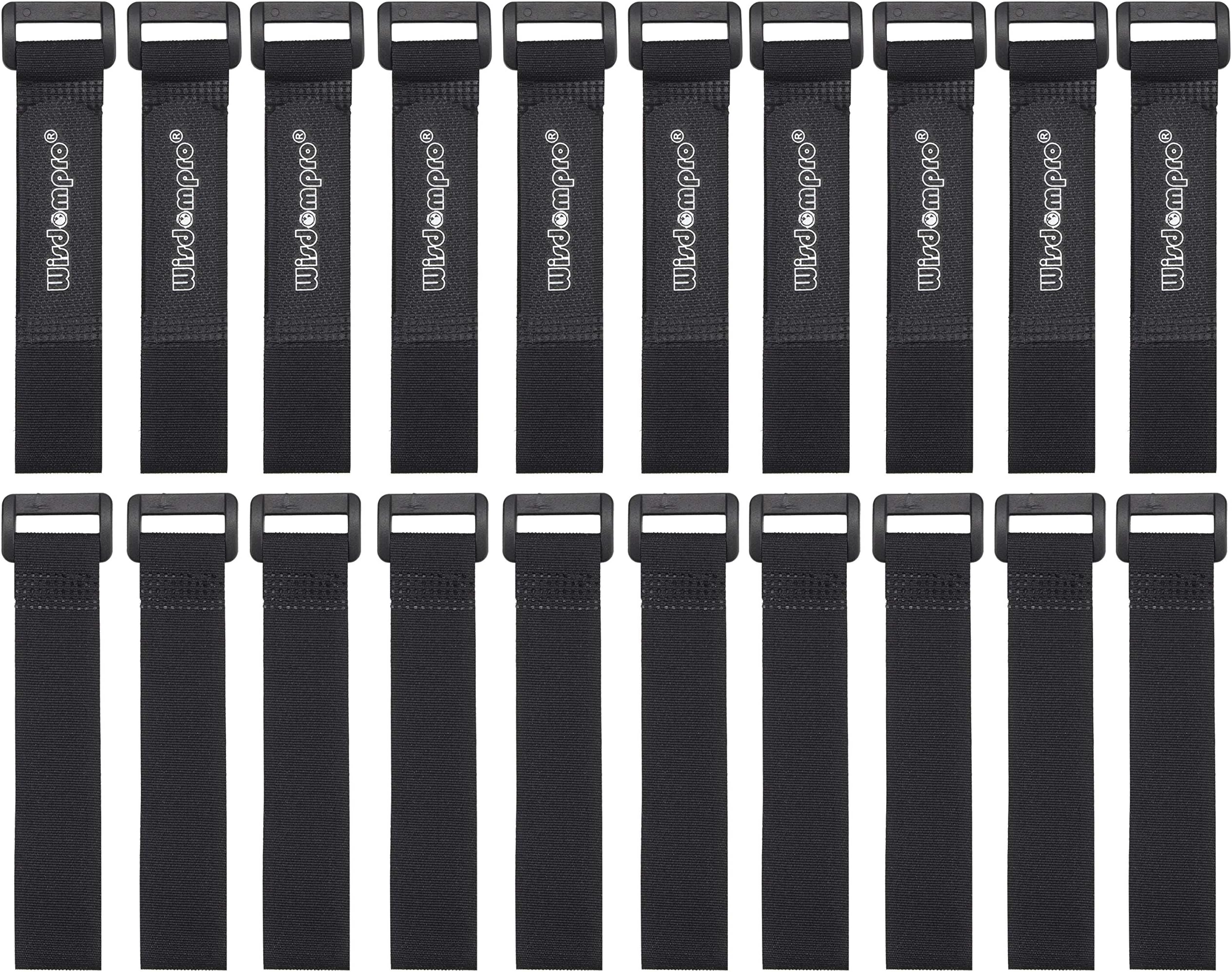 Hook and Loop Cable Straps, Wisdompro [20 Pack] 0.8 x 8 Inches Fastening Cable Ties Adjustable Multipurpose Securing Straps for Cord Management