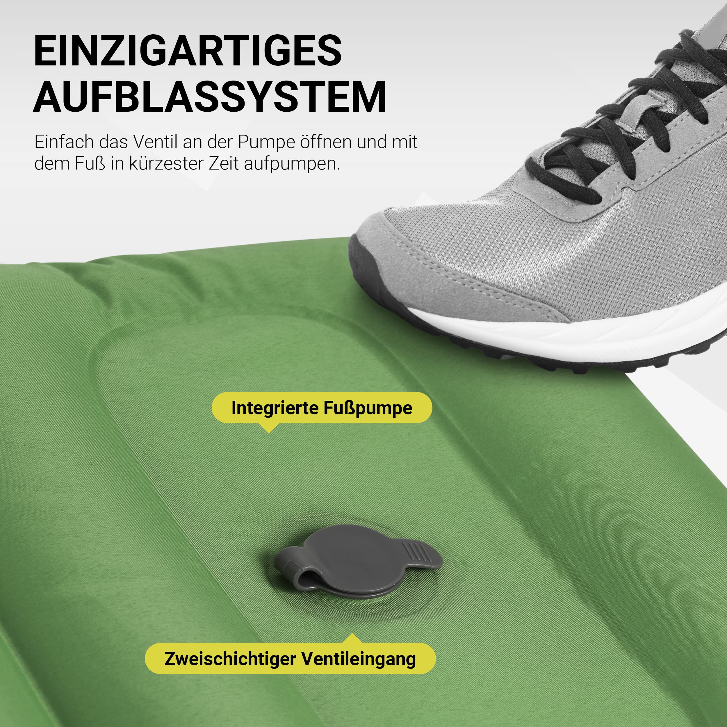 MSPORTS Karimata kempingowa Premium, ultralekka karimata do aktywności na świeżym powietrzu, z pompką, odporna na wilgoć, na wędrówki, wędrówki, kemping, plażę (oliwkowa zieleń)