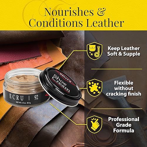 Miniatura 5 de Kelly's Shoe Cream - Pomada profesional para zapatos, 1.5 onzas, varios colores disponibles, Marfil