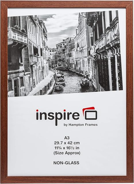 Hampton Frames MUNICH A3 (30x42cm) Dark Wood Effect Picture Poster Photo Frame Plexi (Non-Glass) MUNA3BRN