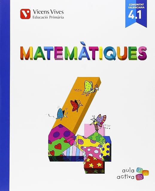 Portada de Matematiques 4º Primaria Aula Activa Trimestral Valencia Ed 2015