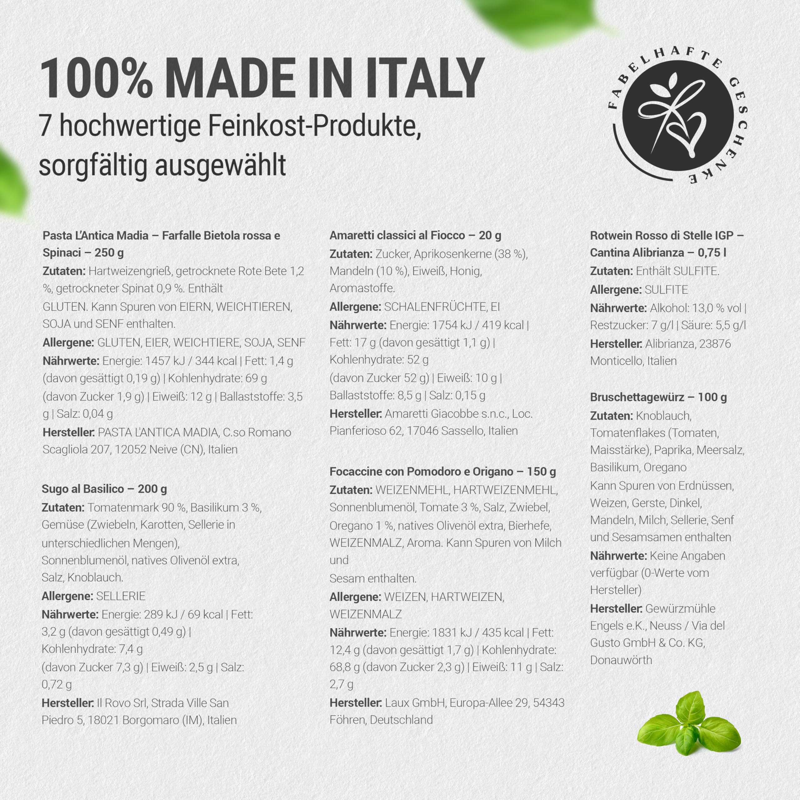 Danke-Präsentkorb Italia gefüllt mit Rotwein & italienischen Delikatessen Geschenkkorb