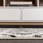 JONATHAN Y Aksil Moroccan Beni Souk Cream/Black Indoor Area Rug, 3x5, Bohemian, Scandinavian, Easy-Cleaning for Living Room, Bedroom, Kitchen, Pet Friendly, Non-Shedding (MOH208A-3)