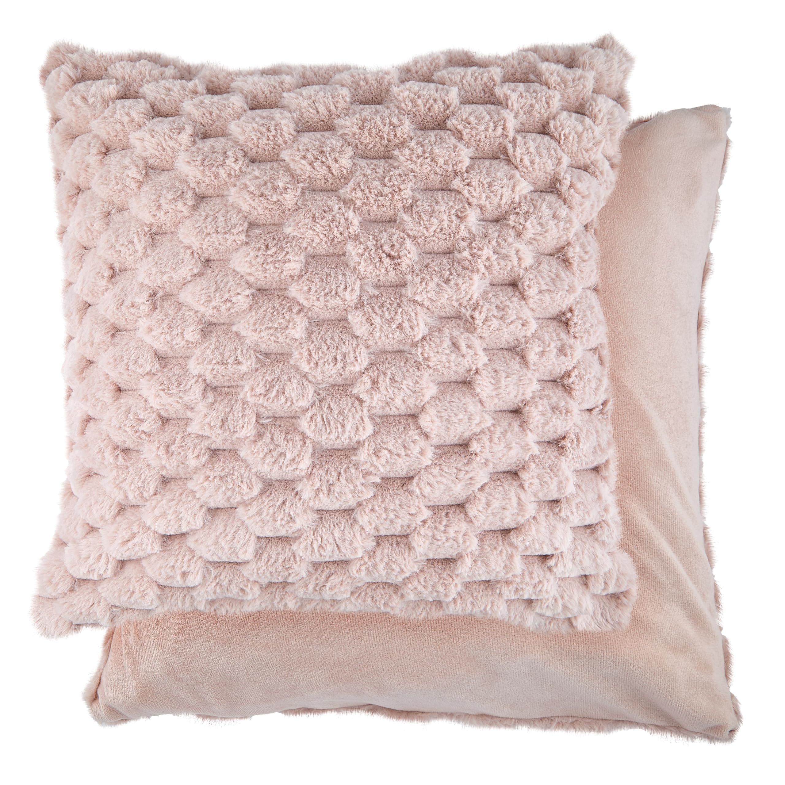 Emma Barclay Blush Pink Lush Luxury Faux Rabbit Fur Cushion Cover (Blush Pink)