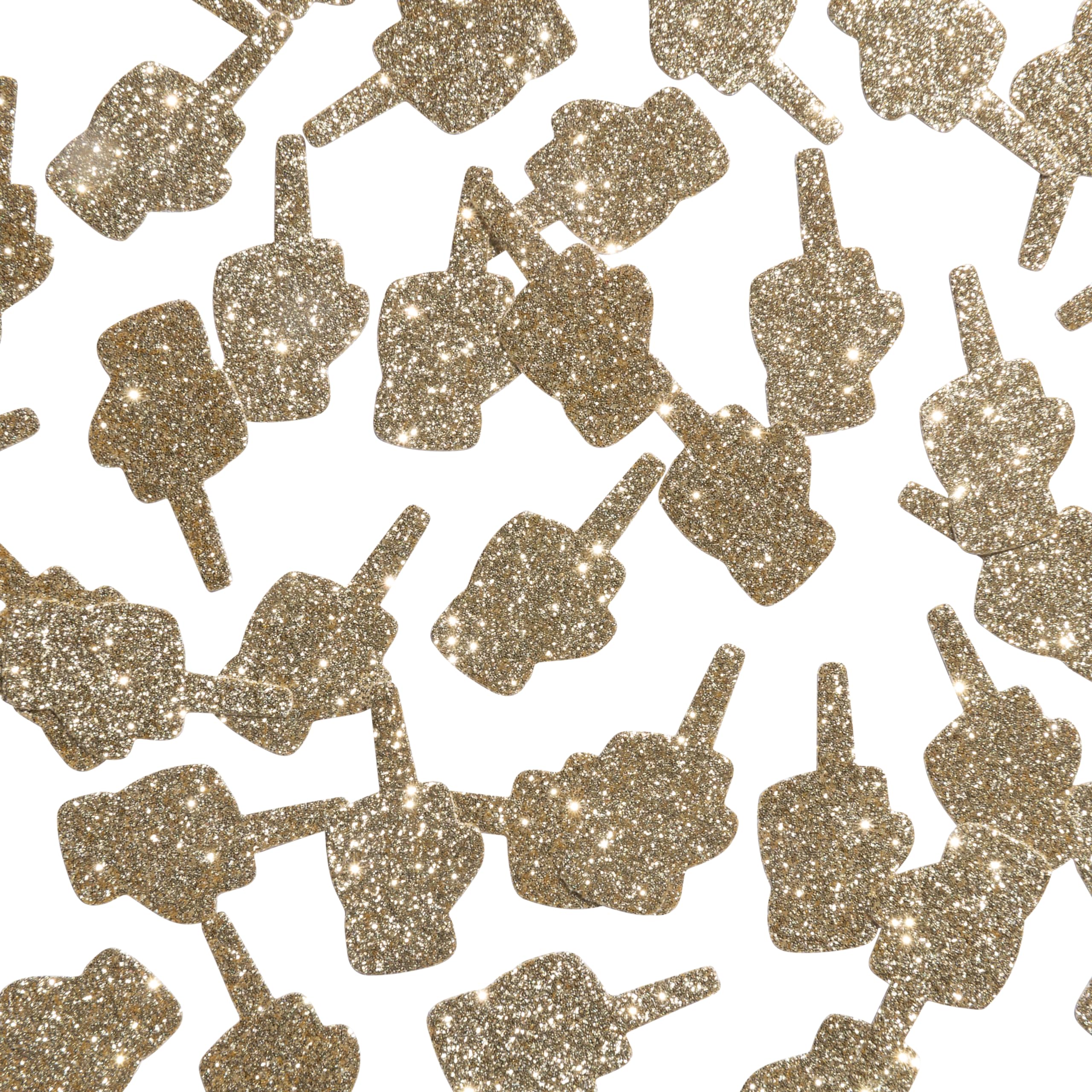 CloverCrafts 50 x Gold Glitter Middle Finger Confetti – Divorce Party Celebration Decor