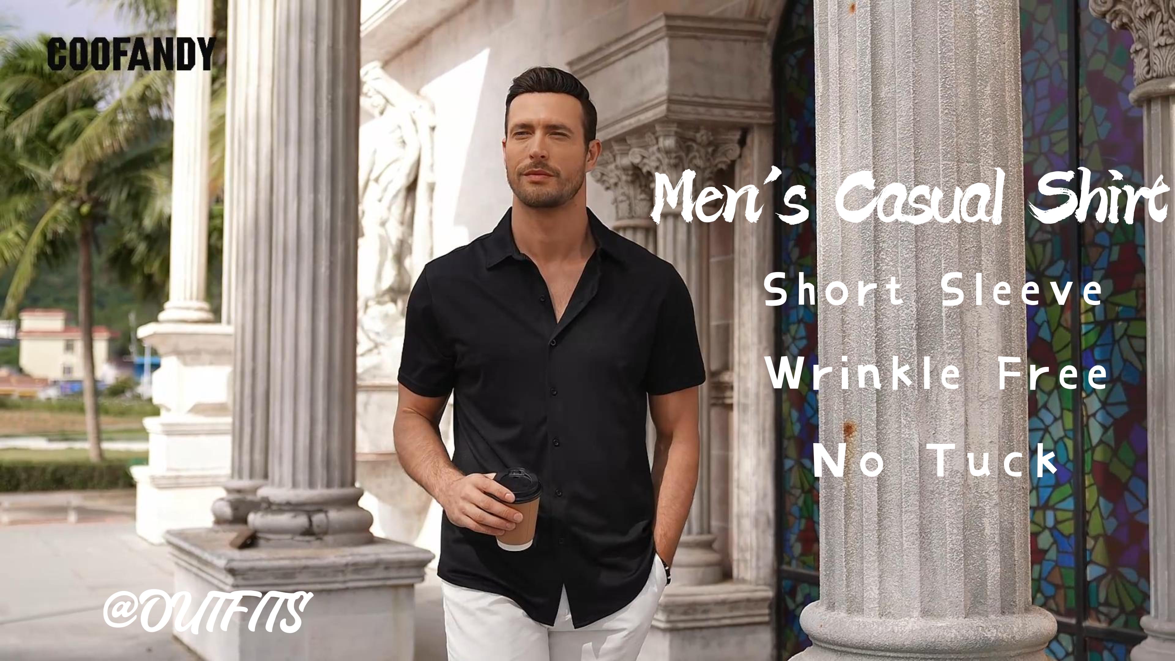 COOFANDY Mens Casual Button Up Shirts Short Sleeve Summer Untucked Shirts : Clothing, Shoes & Jewelry