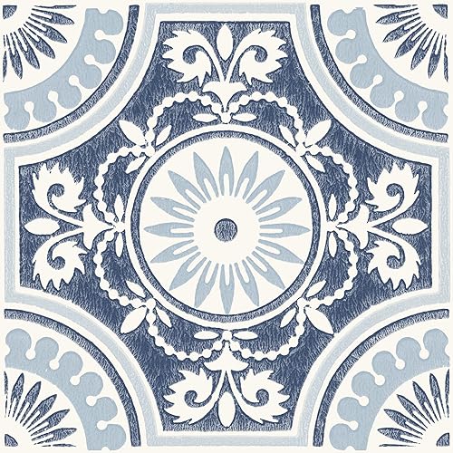 FloorPops Azulejos de vinilo Ezra azul de 12 x 12 pulgadas 10 azulejos 10 pies cuadradoscaja
