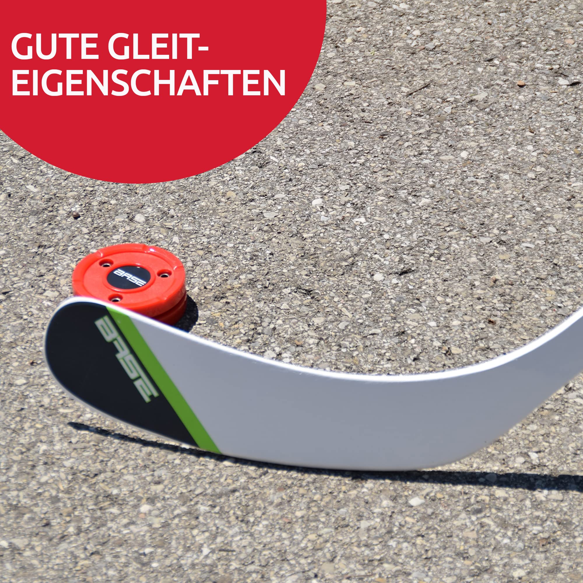 Base Sandwich Pro I Stickhandling & Trainings-Puck I Gute Gleieigenschaften I Für Alle Temperaturen I Inline-und Street Hockey I 120 Gramm I Rot Unisexe, Rouge, 7,5 cm