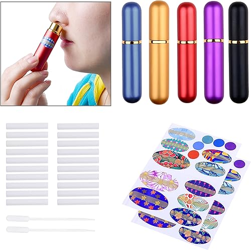 Miniatura 2 de Kare & Kind tubos de inhalación de vacío y vidrio - Para uso de aromaterapia con aceites esenciales de bricolaje - Rellenables, incluye 5