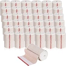 LEIFIDE 36 Pack Compression Bandage Wrap Self Closure,3 Inch,Red Trim