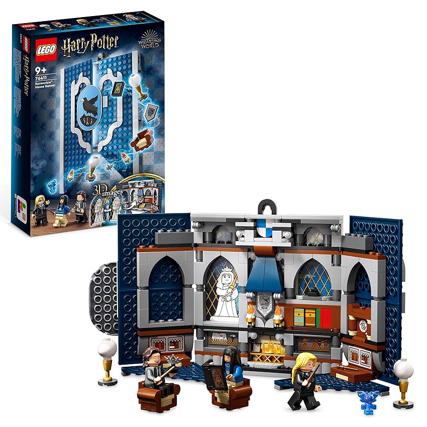 Immagine del prodotto LEGO 76411 Harry Potter Stendardo della Casa Corvonero da Parete, Sala Comune del Castello di Hogwarts con Luna Lovegood, Giochi da Viaggio da Collezione