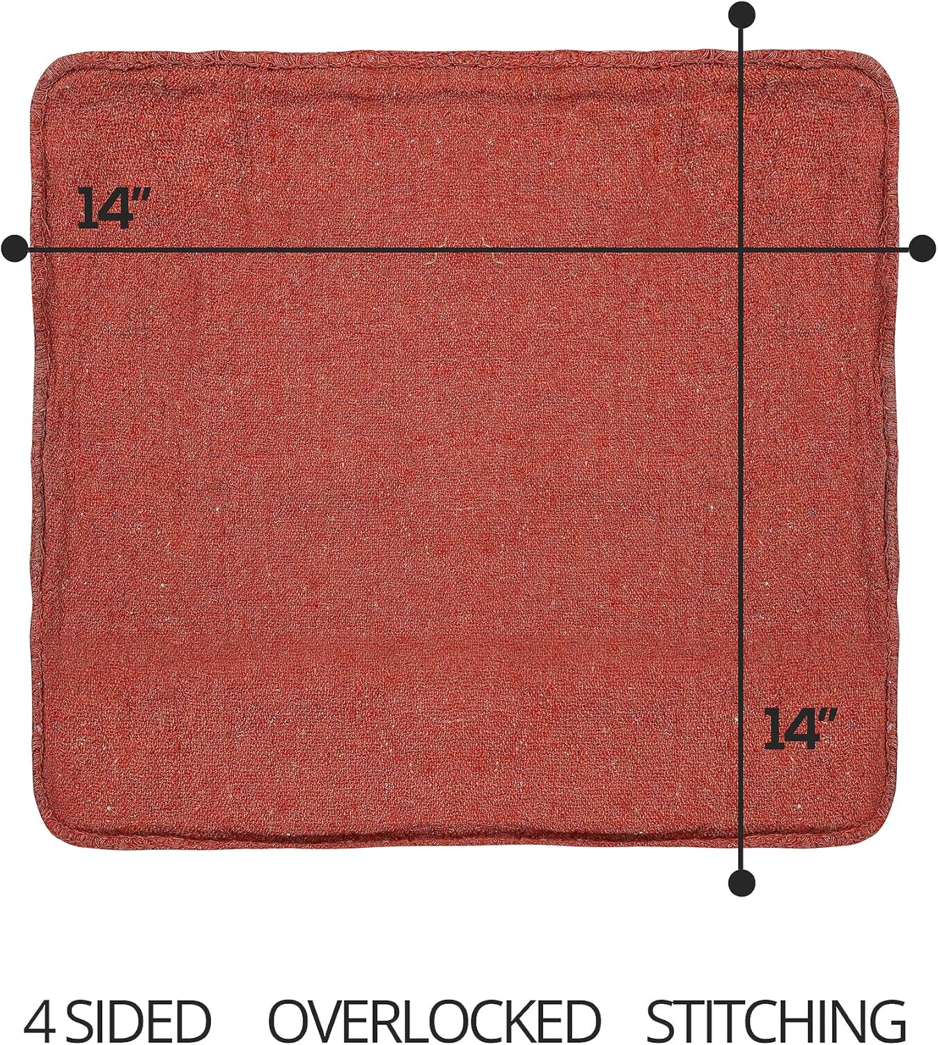 Cotton Shop Towels Red – (Pack of 150) Size 14x14 Inches Cleaning Rags – Absorbent Shop Rags and Multipurpose Cleaning Towels for Automobiles, Industries, Garage and Homes