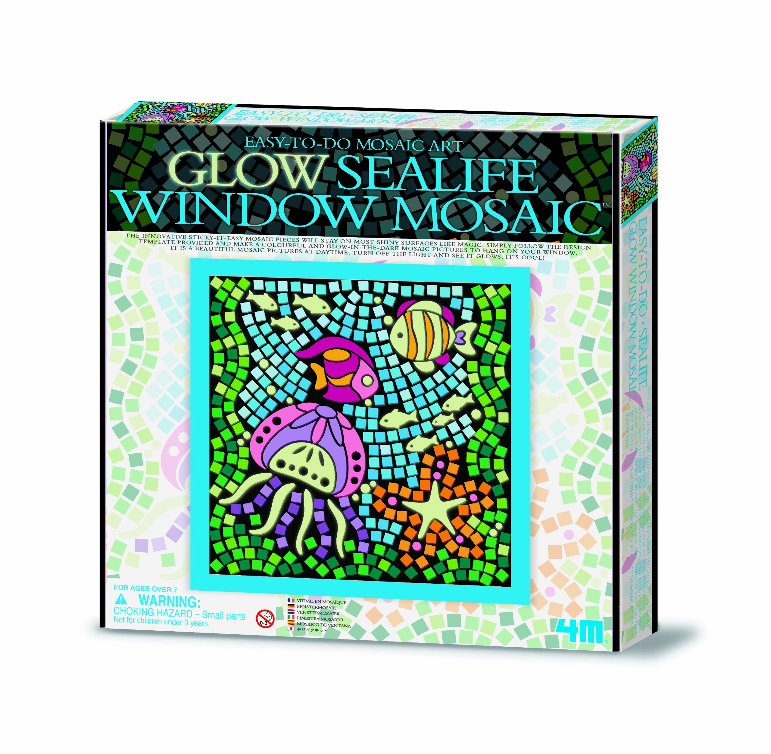 4MEasy To Do Glow Window Mosaic Sealife Art Creative Toy