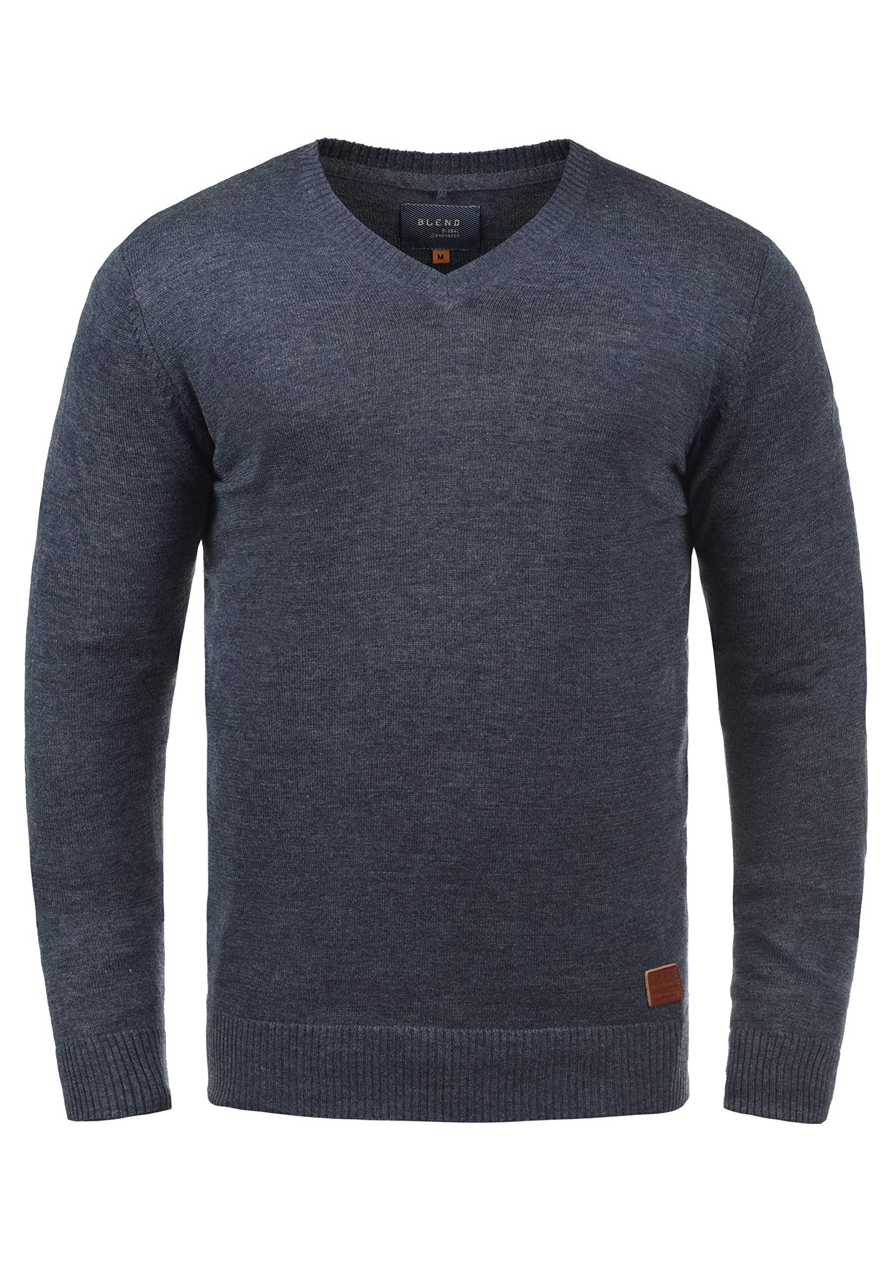 Blend BHLasse Herren Strickpullover Feinstrick Pullover mit V-Ausschnitt Baumwollmischung Regular fit