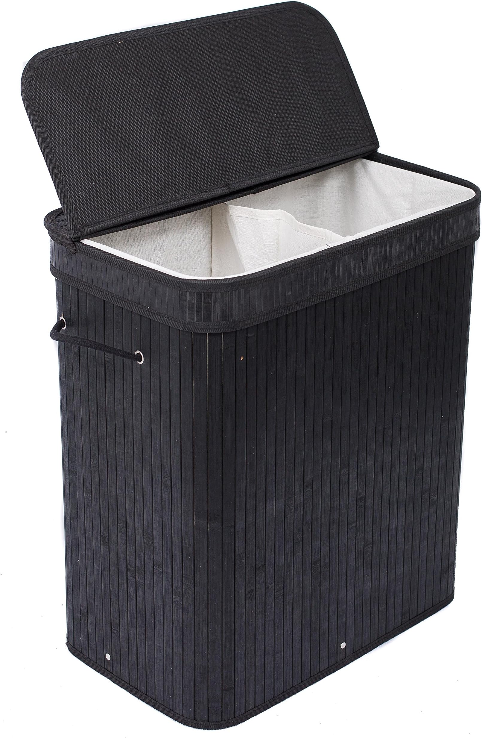 Amazon.com: BirdRock Home Corner Laundry Hamper with Lid and Cloth ...