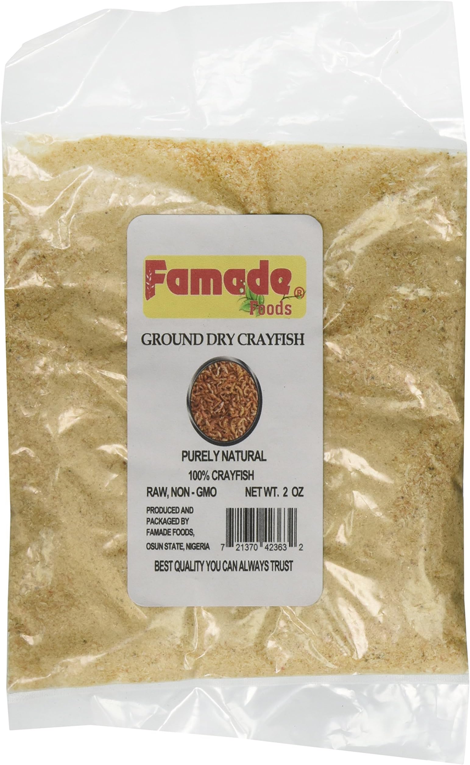 Famade Foods Ground Crayfish, Dry, 2 oz.